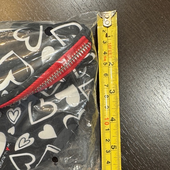 Brighton Black and White Heart Print Crossbody with Red Trim - Picture 6 of 6